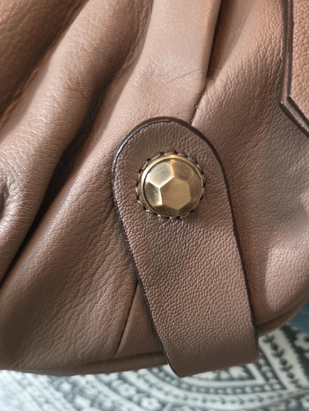 orYANY Taupe Gray Leather Hobo with Braided Tassel